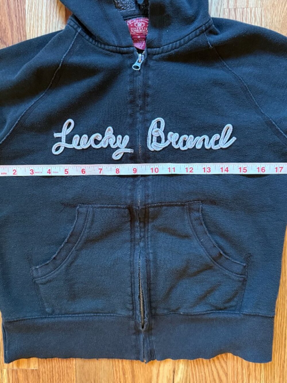 Lucky Brand Vintage Y2K zip-up Hoodie - Black - Women's Size Medium